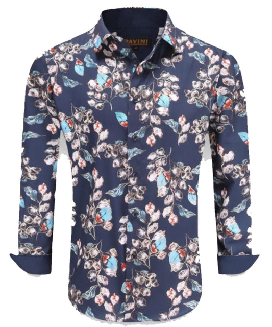 Camisa Para Hombre Marca Pavini LS021024-25 Azul