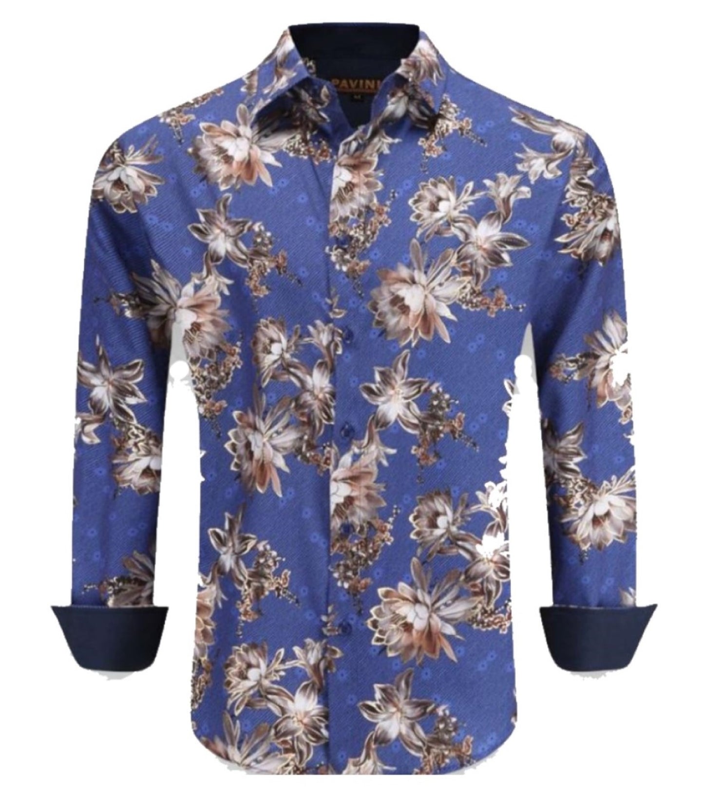 Camisa Para Hombre Marca Pavini LS021024-28 Azul