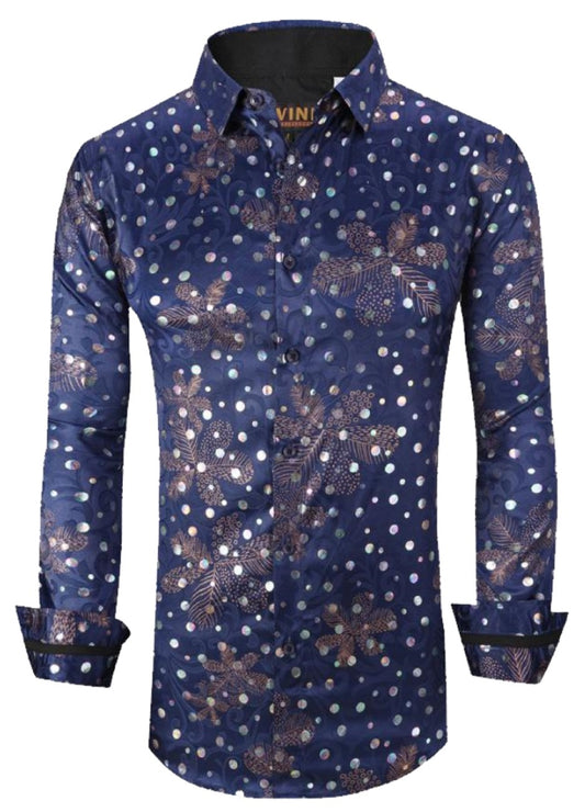 Camisa Para Hombre Marca Pavini LS021011-14 Azul