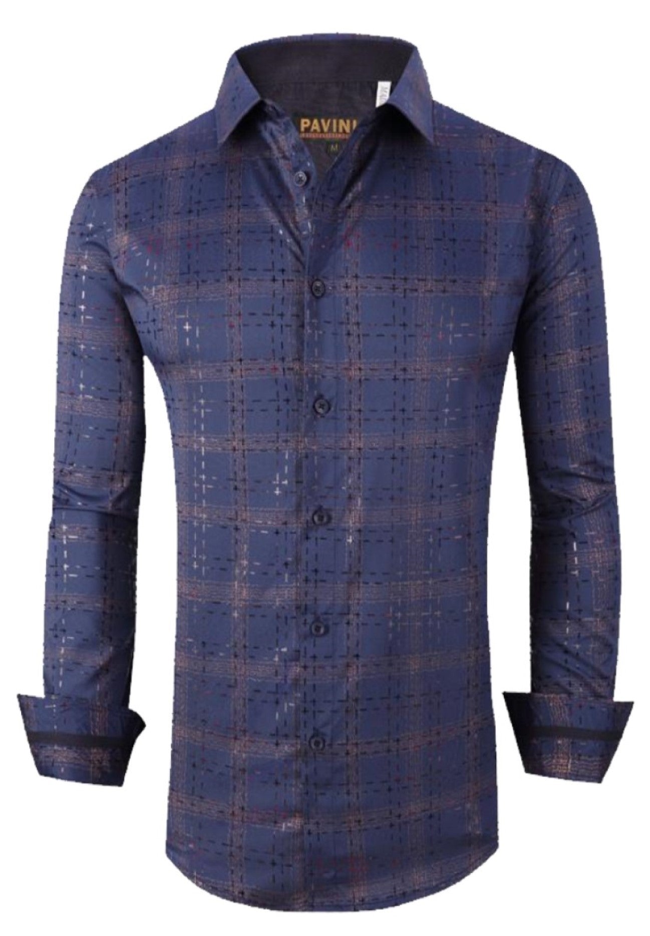 Camisa Para Hombre Marca Pavini LS021011-22 Azul