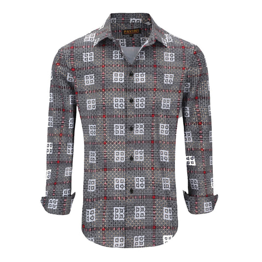 Camisa Para Hombre Marca Pavini LS021012-21 Gris Oxford