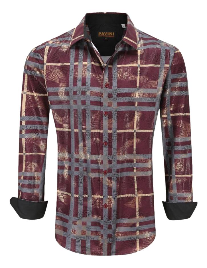 Camisa Para Hombre Marca Pavini LS021019-10 Tinta