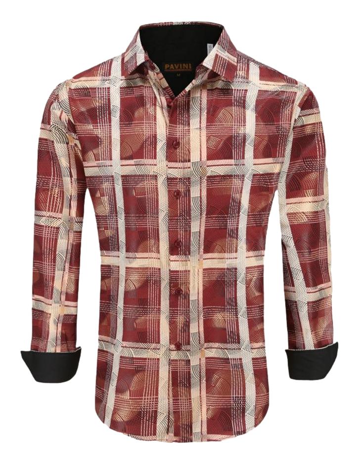 Camisa Para Hombre Marca Pavini LS021019-19 Tinta