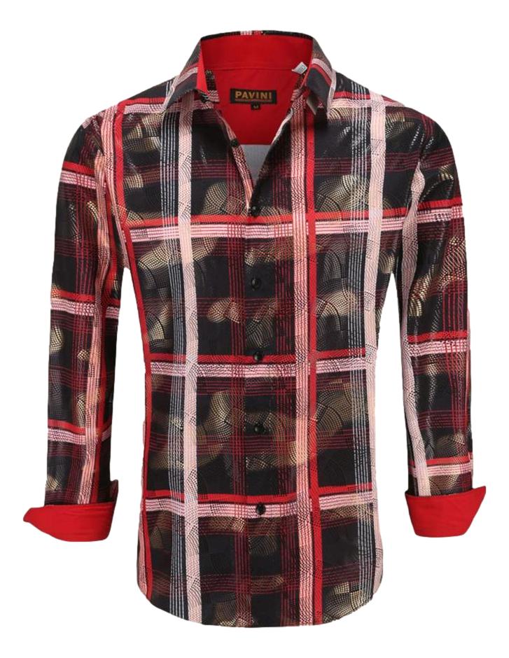 Camisa Para Hombre Marca Pavini LS021019-21 Negra