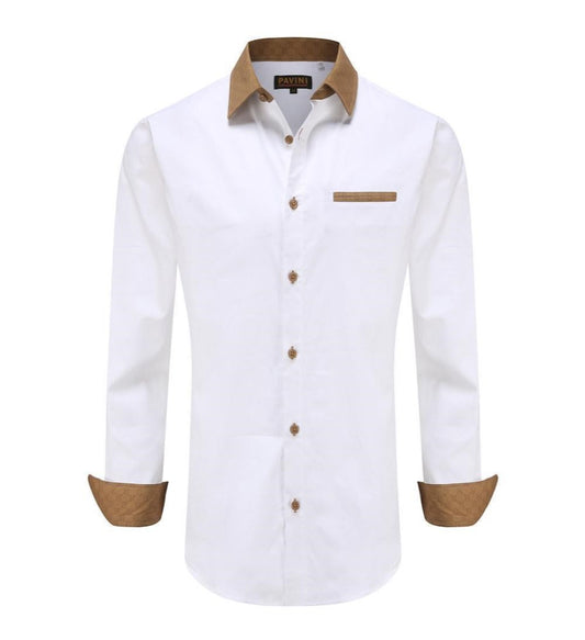 Camisa Para Hombre Marca Pavini LS021020-13 Blanca