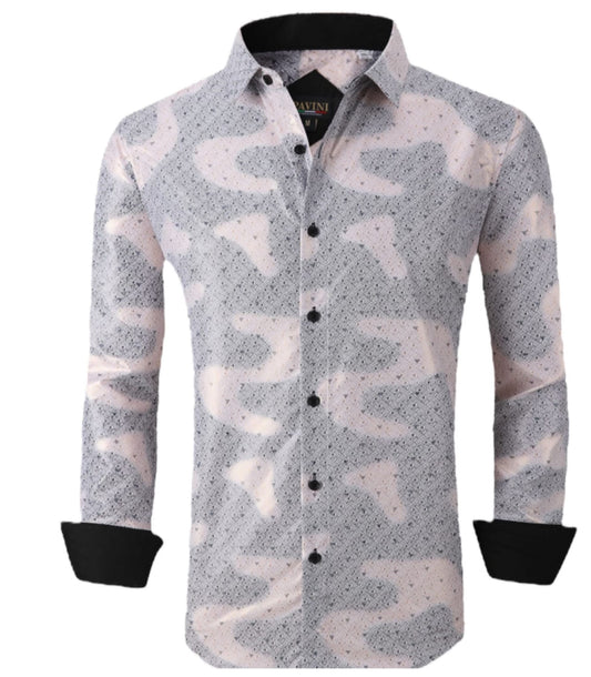 Camisa Para Hombre Marca Pavini LS022-008-19 Beige