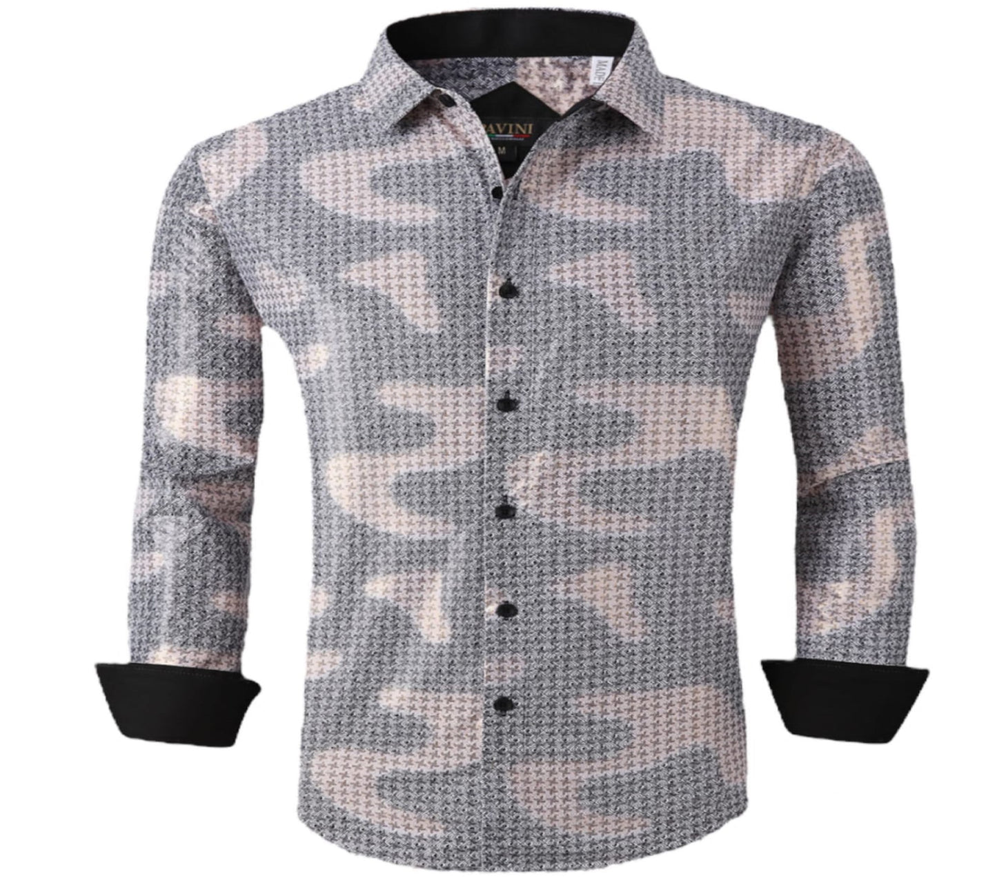 Camisa Para Hombre Marca Pavini LS022-008-20 Gris