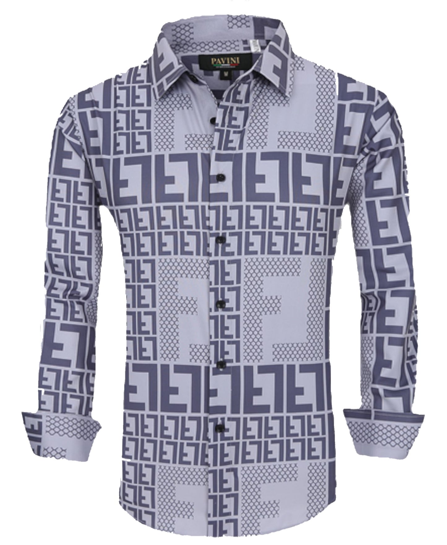 Camisa Para Hombre Marca Pavini LS022013-10 Gris