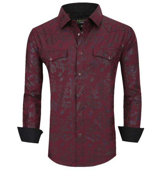 Camisa Para Hombre Marca Pavini LS022003-03 Tinta