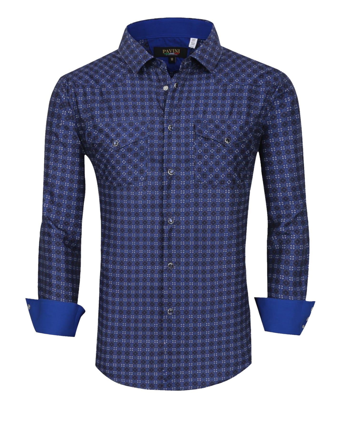 Camisa Para Hombre Marca Pavini LS022007-10 Azul
