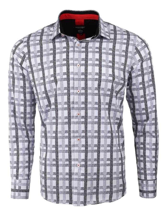 Camisa Para Hombre Marca Benziny LS5045-WHITE