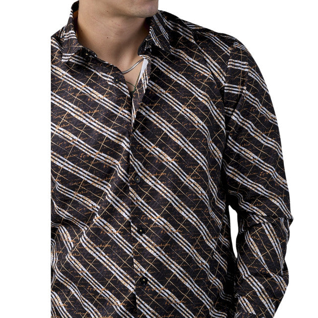 Camisa Para Hombre Marca Benziny LS5049-BLACK