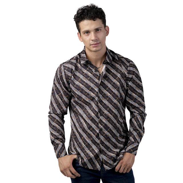 Camisa Para Hombre Marca Benziny LS5049-BLACK