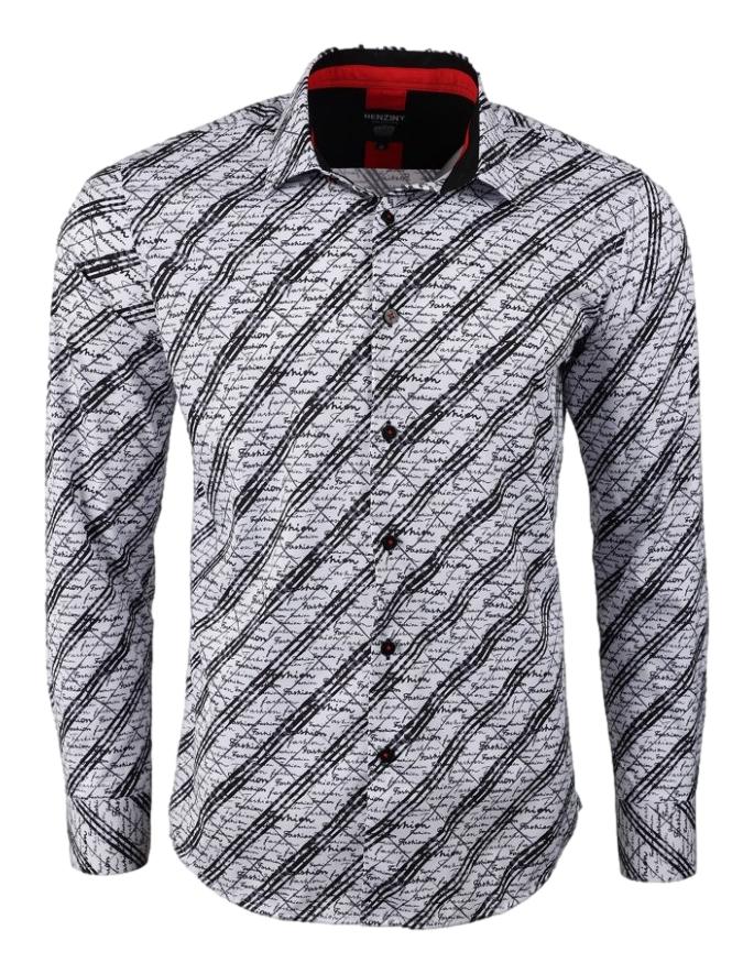 Camisa Para Hombre Marca Benziny LS5049-WHITE