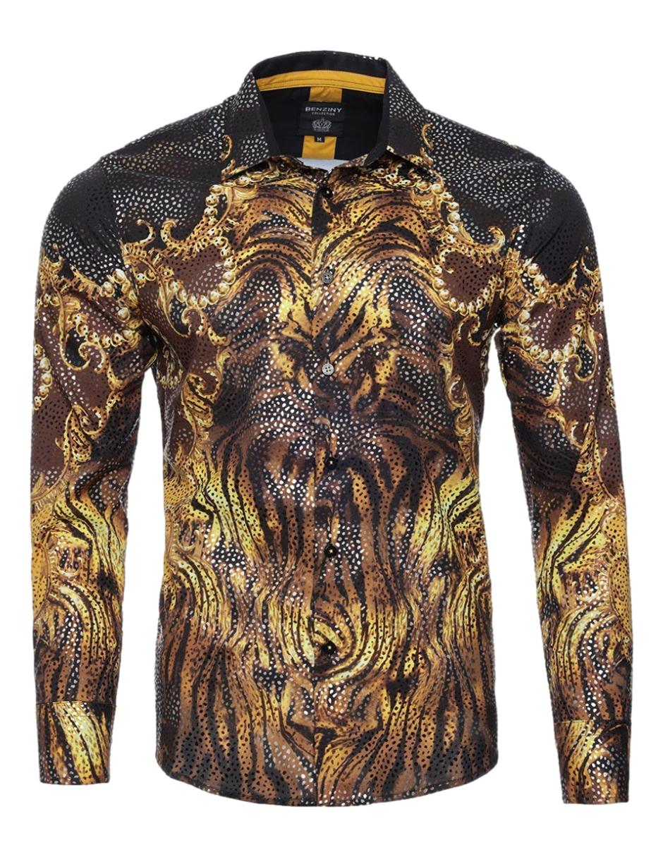 Camisa para Hombre Marca Benziny LS5064-GOLD