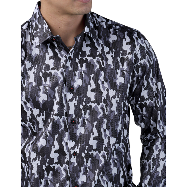 Camisa Benziny Para Caballero Negro Ls5039-black