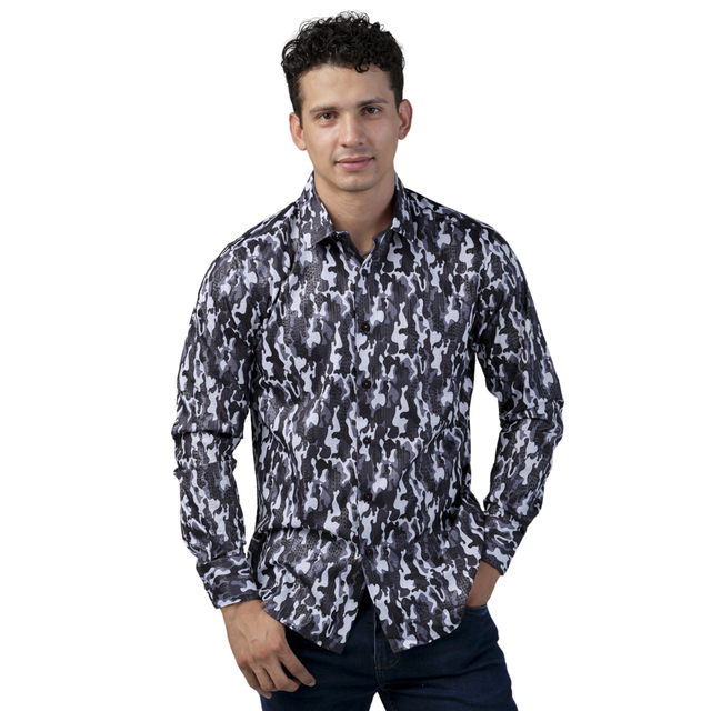 Camisa Benziny Para Caballero Negro Ls5039-black