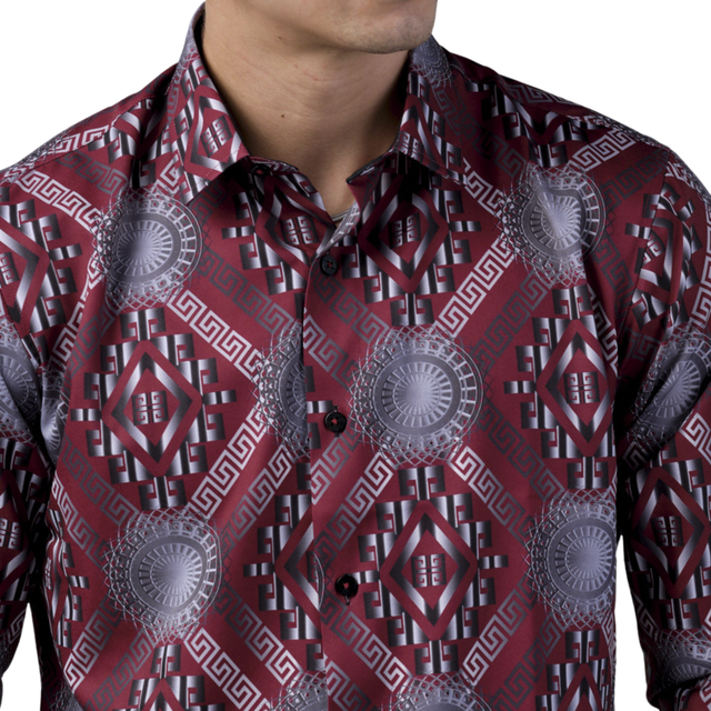 Camisa para Hombre marca BENZINY LS5044 BURGUNDY