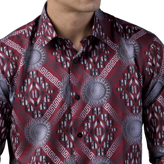 Camisa para Hombre marca BENZINY LS5044-BURGUNDY