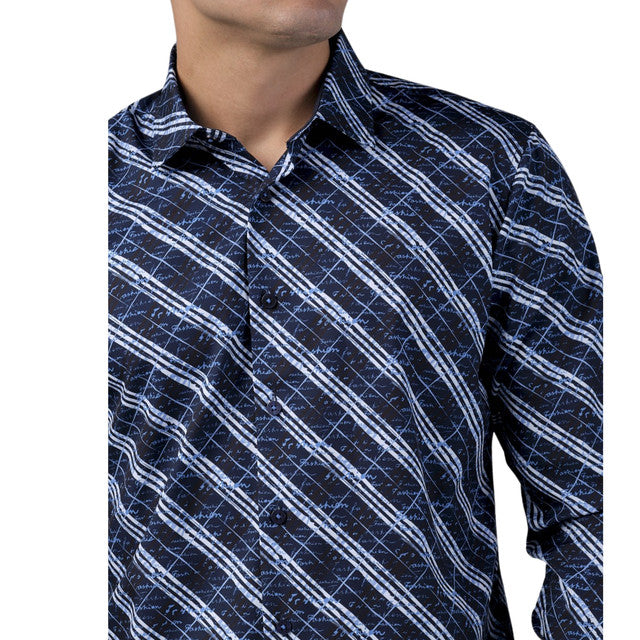 Camisa Benzini Para Caballero Azul Ls5049-navi