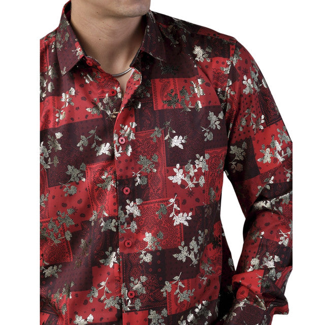 Camisa Benzini Para Caballero Rojo Ls5054-red