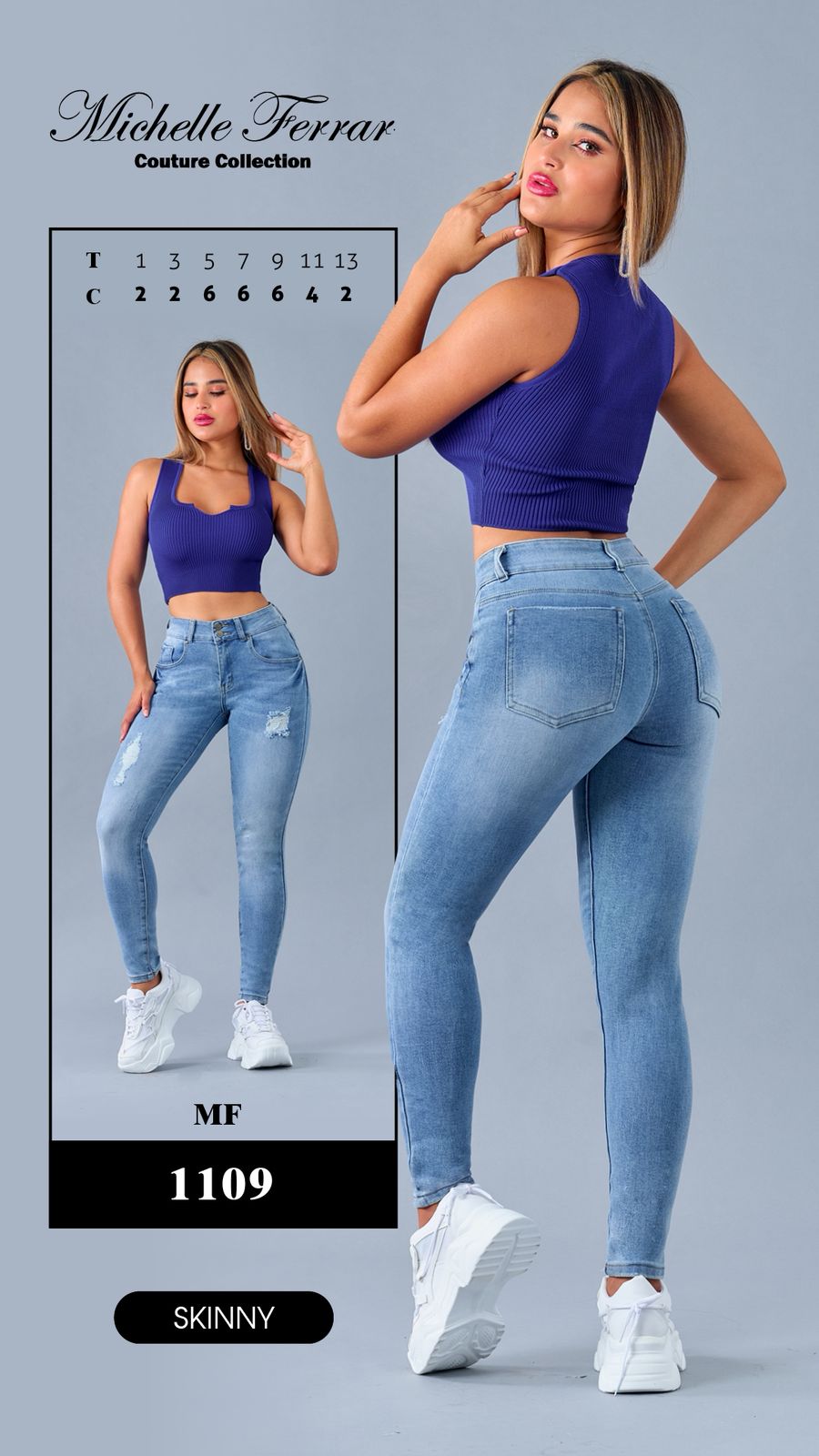 Pantalon Para Mujer De Cargo Marca KOSCH Jeans Mezclilla MF-1109