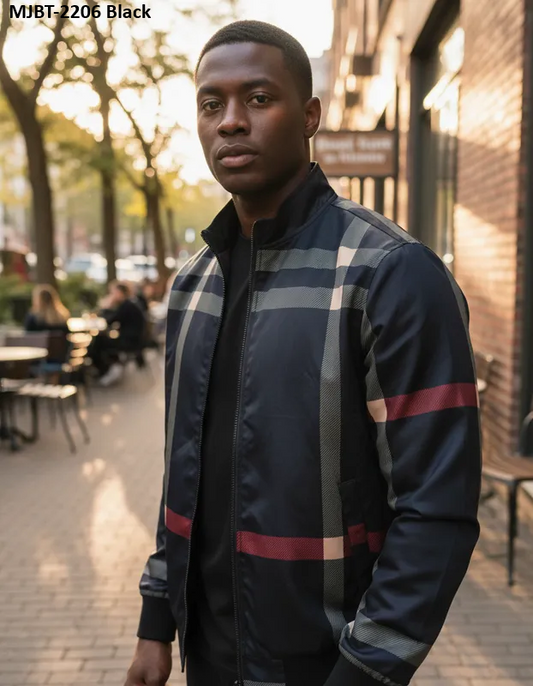 Chamarra Para Hombre Marca Moderno MJBT-2206 Black