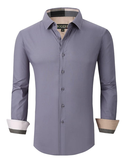 Camisa Para Hombre Marca Moderno MJLS-106-GREY