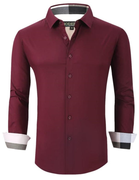 Camisa Para Hombre Marca Moderno MJLS-106-MARRON