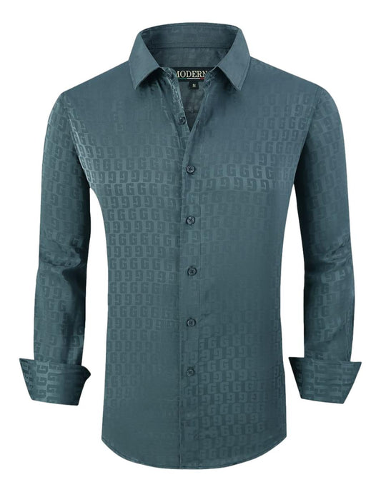 Camisa Para Hombre Marca Moderno MJLS-601-M GREEN