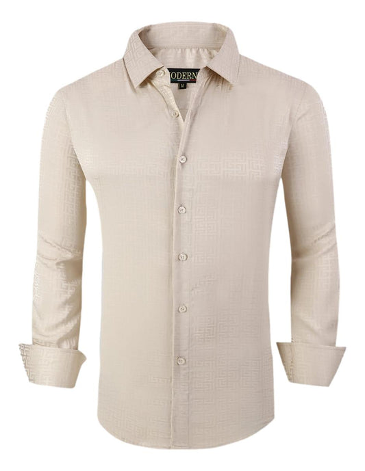 Camisa Para Hombre Marca Moderno MJLS-602-KHAKI