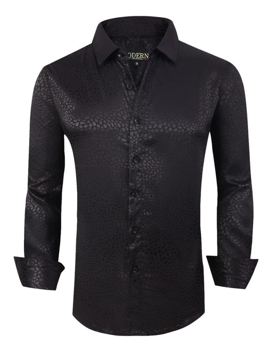 Camisa Para Hombre Marca Moderno  MJLS-603-BLACK