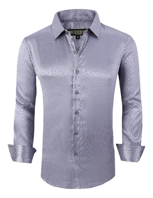 Camisa Para Hombre Marca Moderno MJLS-603-GREY