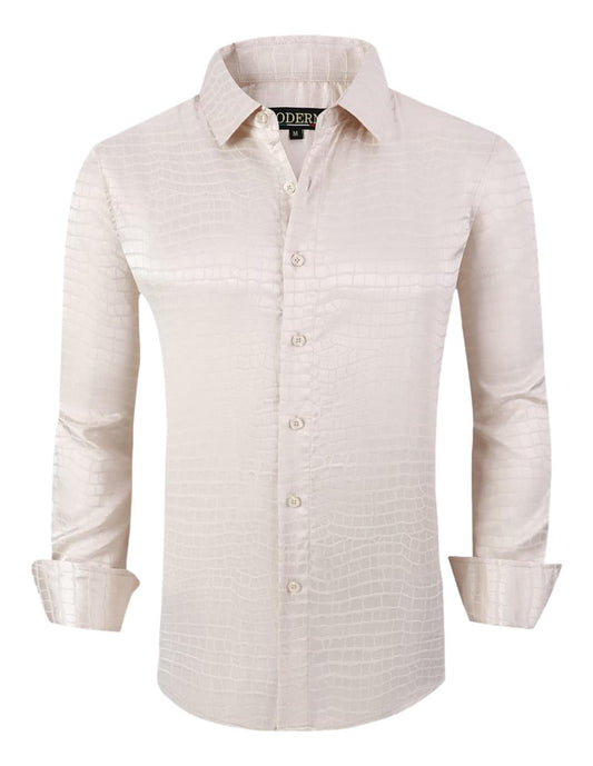 Camisa Para Hombre Marca Moderno MJLS-606-CREAM