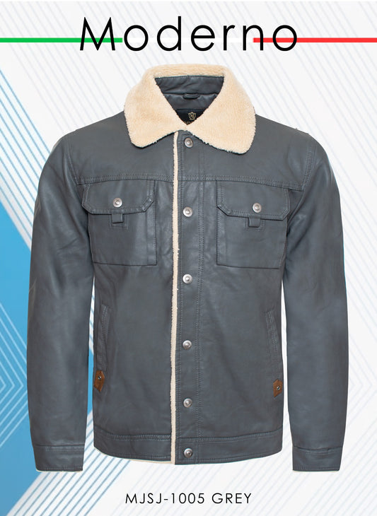 Chamarra Para Hombre Marca Moderno MJSJ-1005 Grey