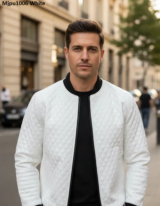 Chamarra Para Hombre Marca Moderno MJPU-1006 White