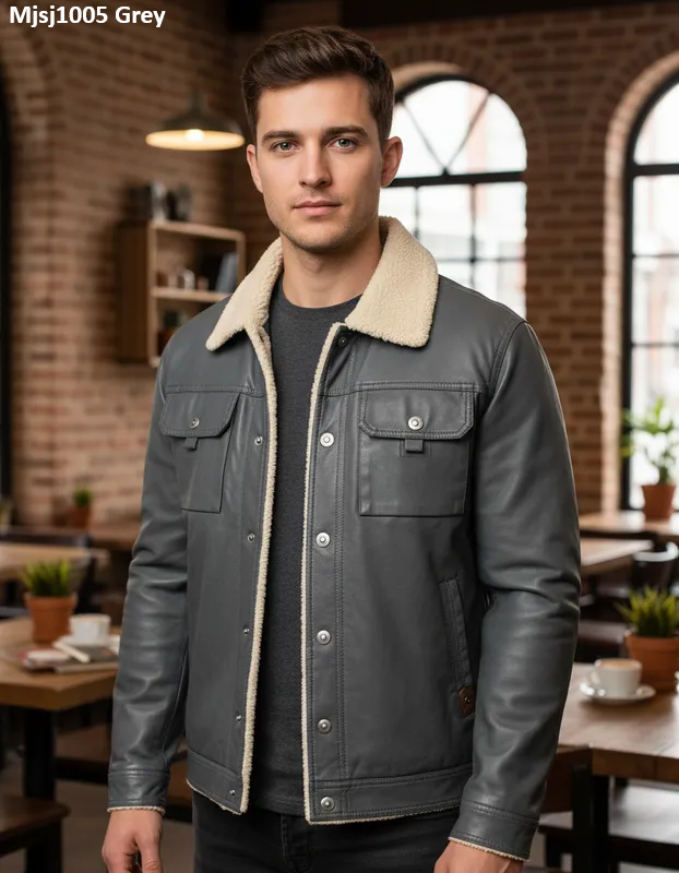 Chamarra Para Hombre Marca Moderno MJSJ-1005 Grey