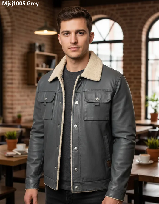 Chamarra Para Hombre Marca Moderno MJSJ-1005 Grey