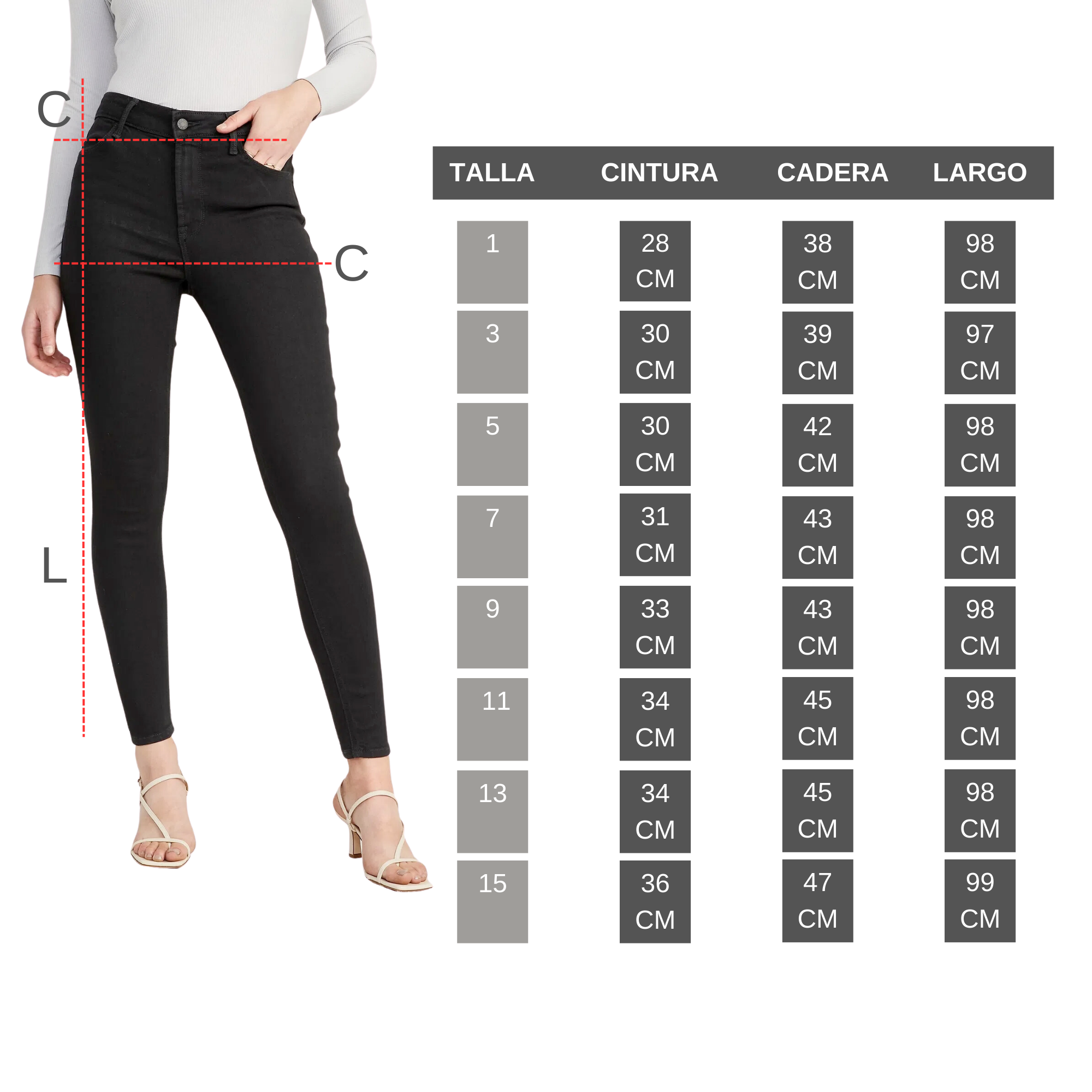Pantalon para Mujer marca NYD Jeans mezclilla Skinny Stretch BHI-221032N