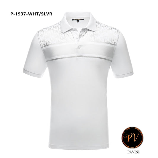 Playera Para Hombre Marca Pavini P-1937 White/Silver