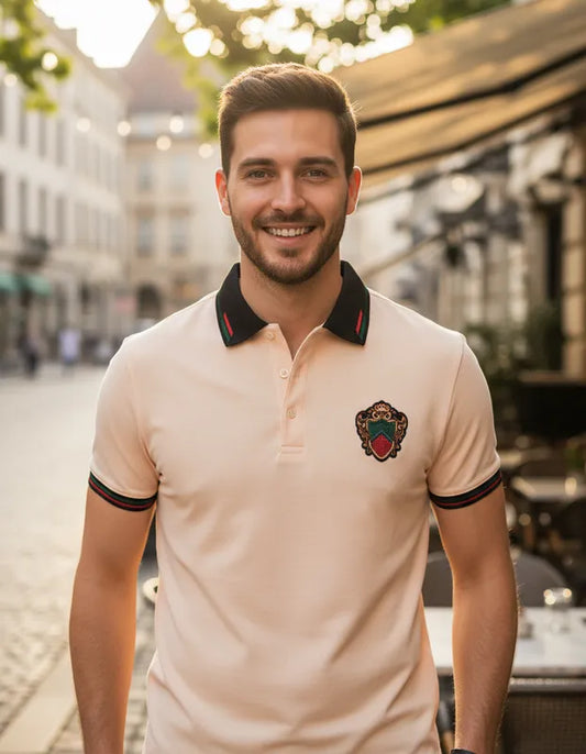 Playera Para Hombre Marca Pavini P-2036 Beige