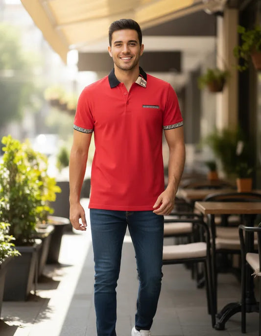 Playera Para Hombre Marca Pavini P-2038 Red
