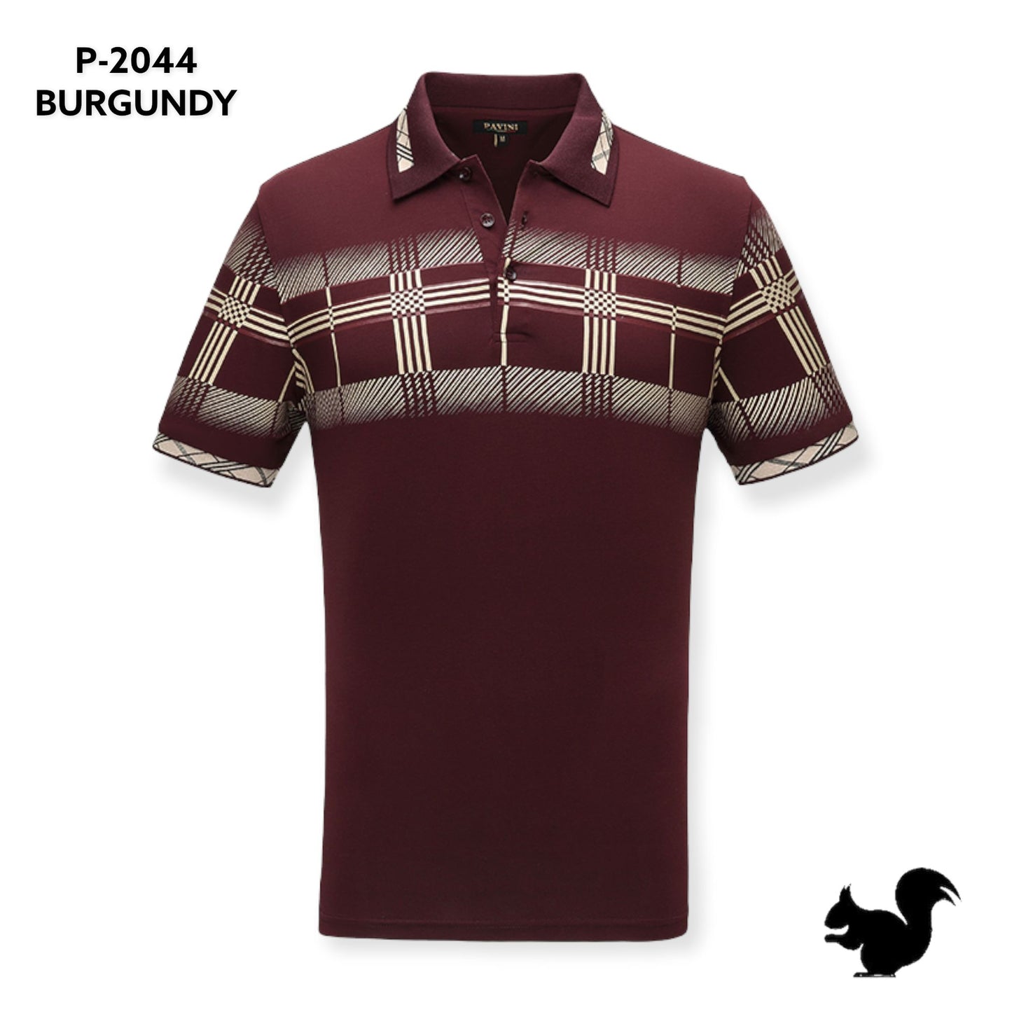 Playera Para Hombre Marca Pavini P-2044 Burgundy