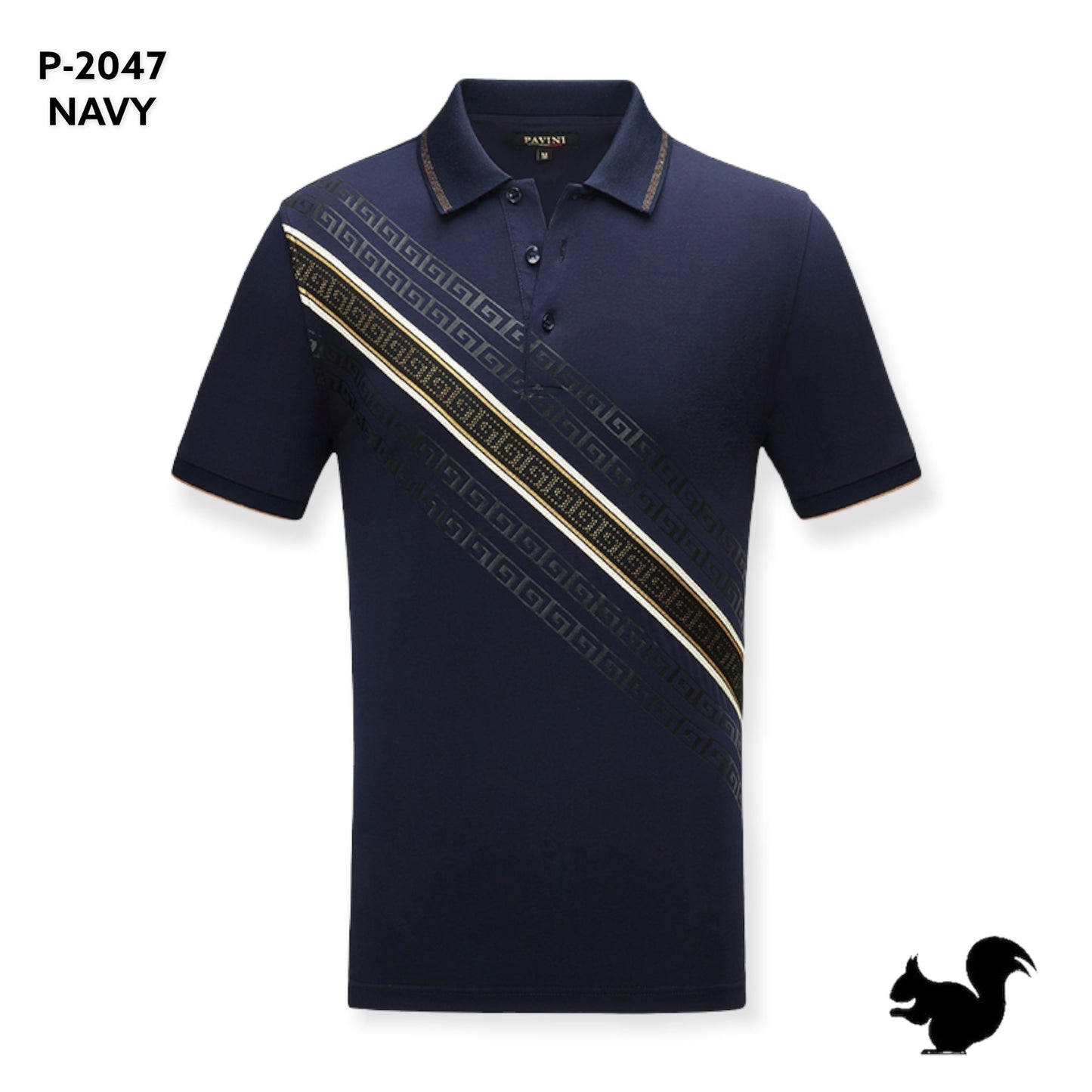 Playera Para Hombre Marca Pavini P-2047 Navy