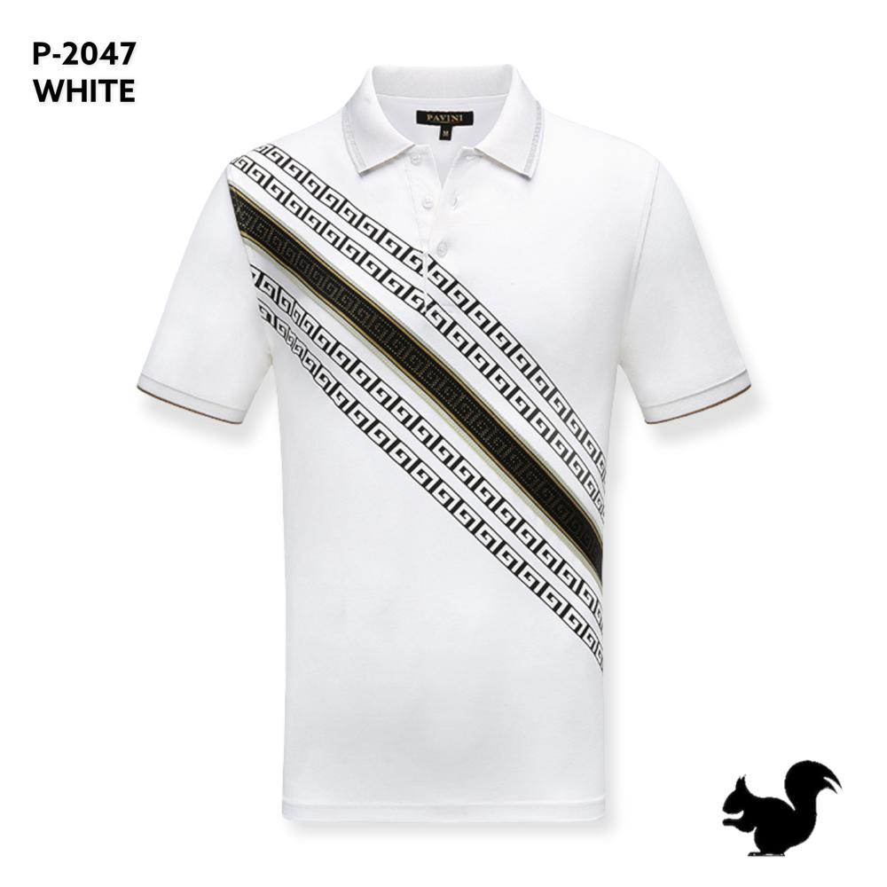 Playera Para Hombre Marca pavini P-2047 White