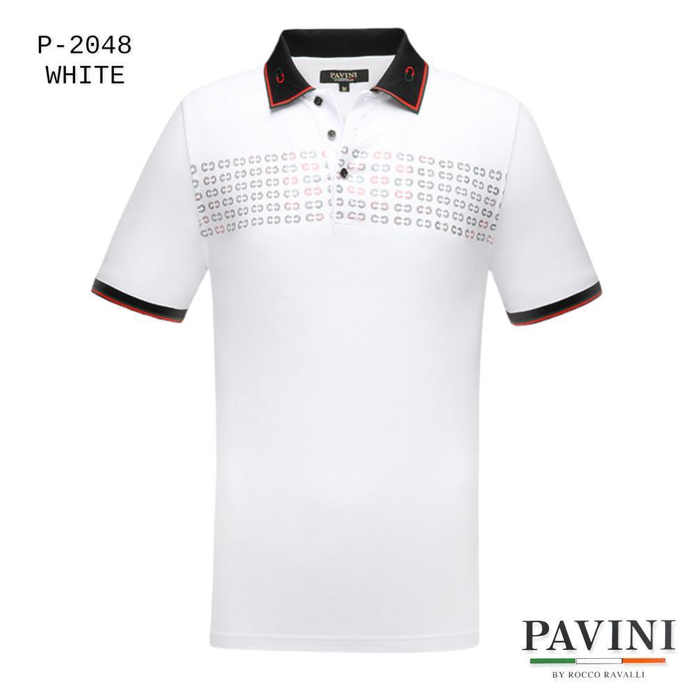 Playera Para Hombre Marca Pavini P-2048 White