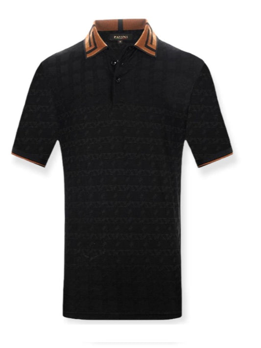 Playera Para Hombre Marca Pavini P-2052 Black