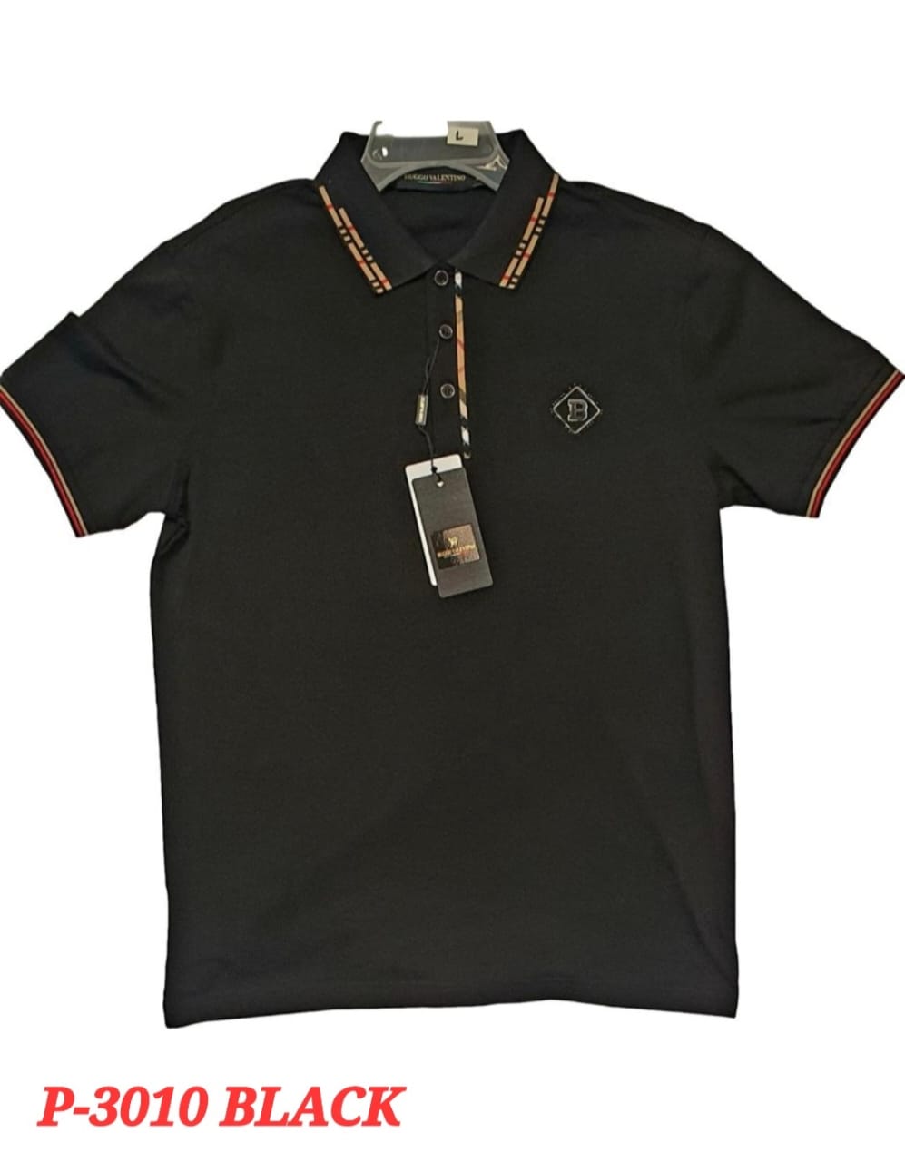 Playera Para Hombre Marca Pavini P-3010 Black