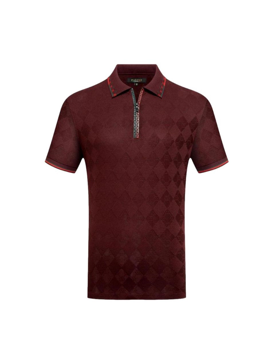 Playera Para Hombre Marca Pavini P-3018-BURG.