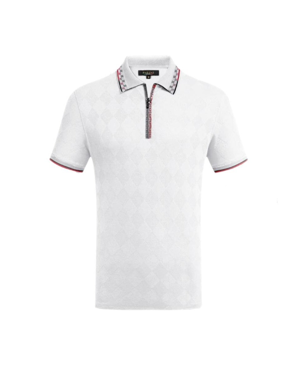 Playera Para Hombre Marca Pavini P-3018-WHITE